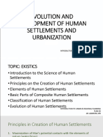 Evolution and Development of Human Settlements Ekistics