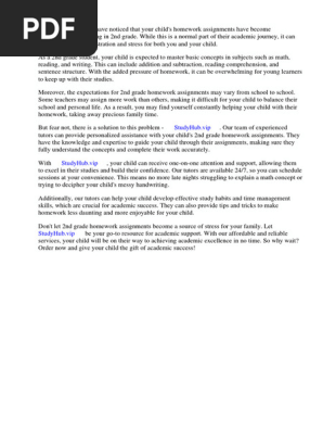 2nd Grade Homework Assignments