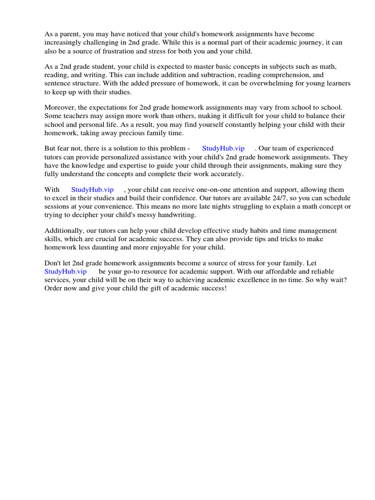 2nd Grade Homework Assignments | PDF | Homework | Worksheet