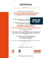 Certificado: ISO/IEC 27701:2019