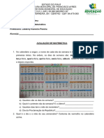 Avaliação de Matematica - Outubro