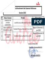 Calendrier DA©roulement Examens Nationaux - 2023
