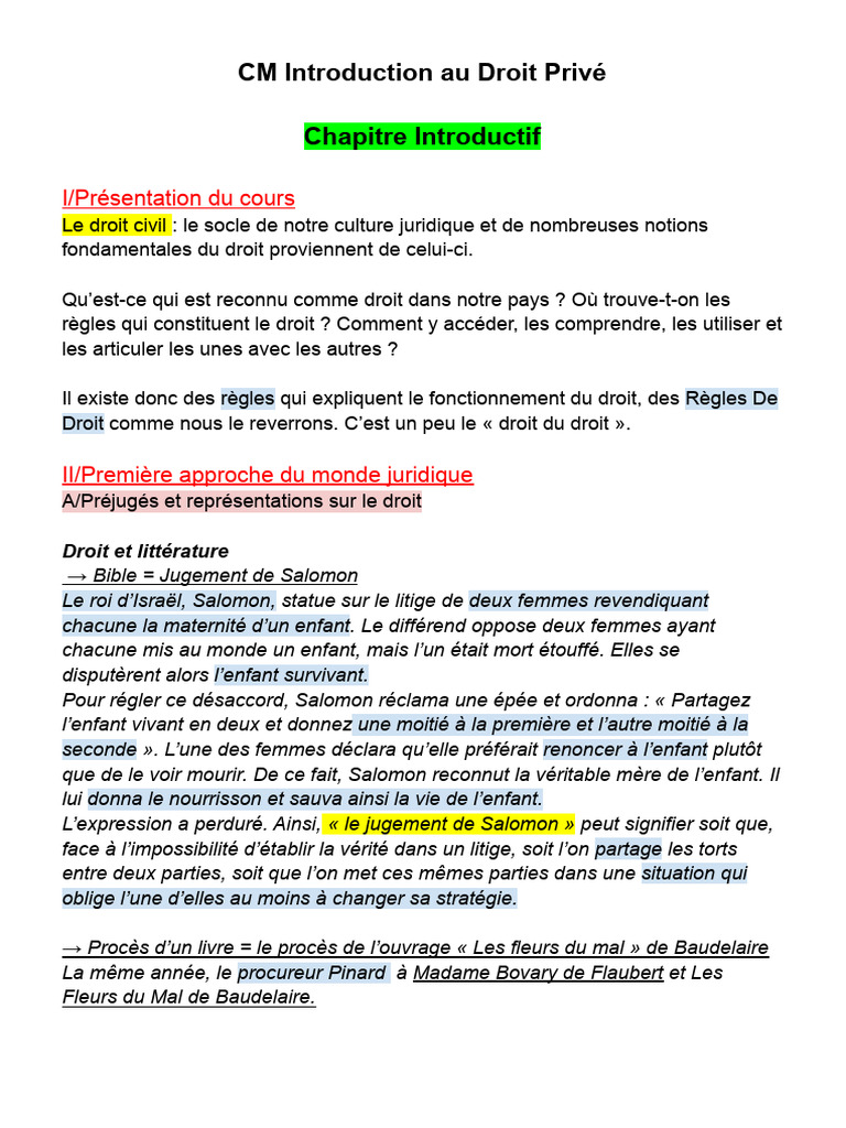 Introduction au Droit Privé et ses Fondements | PDF | Loi | Moralité