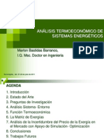 Análisis Termoeconómicos de Sistemas Energéticos