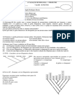 Avaliação de Biologia 1°ano - Introdução a Biologia