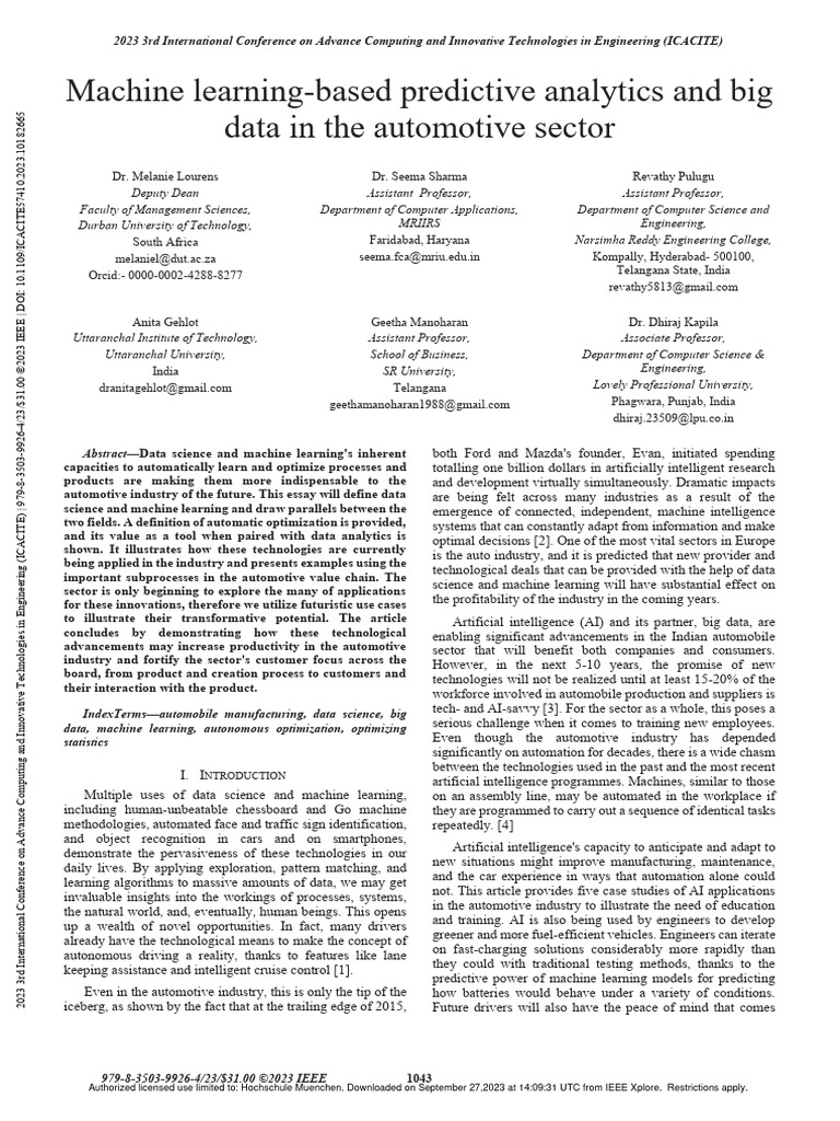 Machine Learning-Based Predictive Analytics and Big Data in The ...