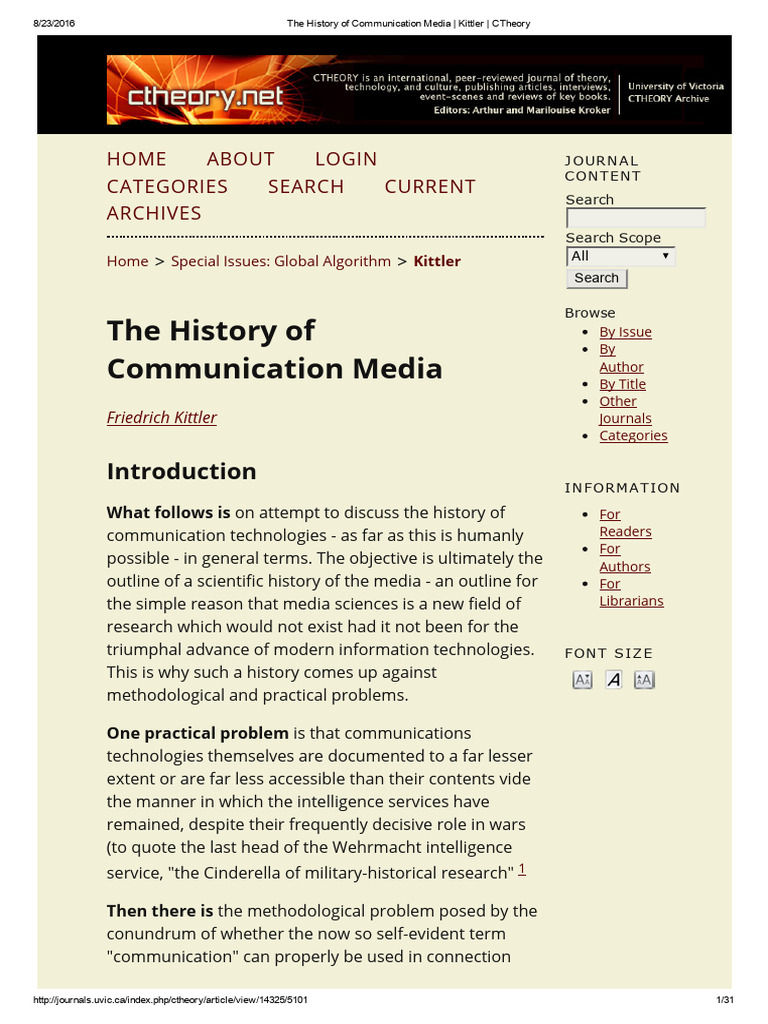 History of Communication Media | PDF | Information | Communication