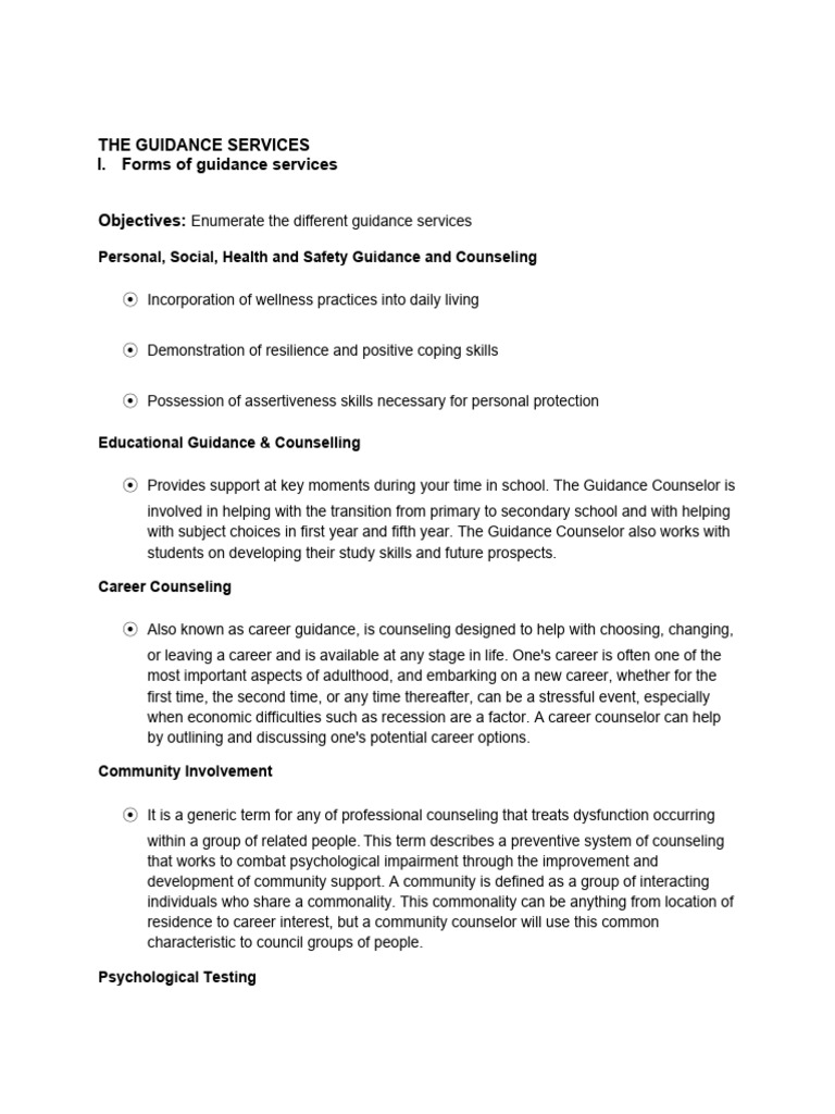 Module 3 Guidance And Counseling Pdf Psychotherapy School Counselor