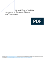 Basic Concepts and Uses of Validity Argument in Language Testing and Assessment