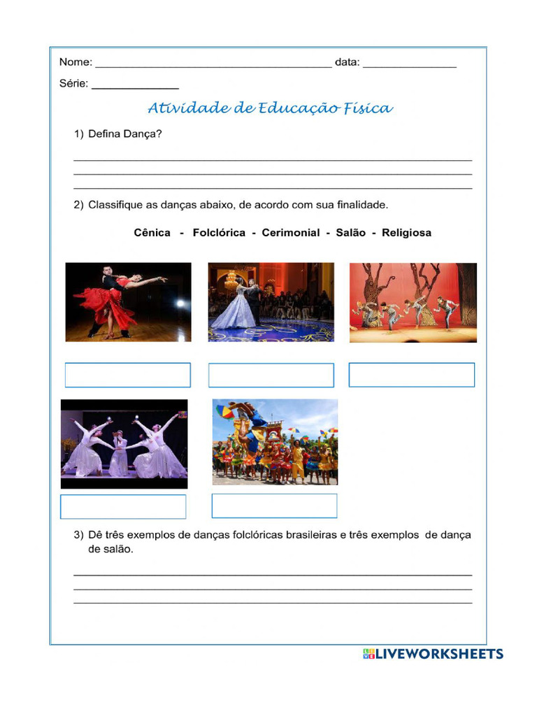 Atividade Danças Pdf