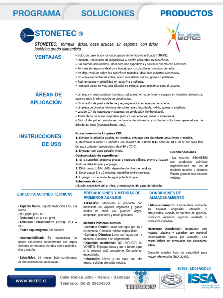 Stonetec ed09AGO20 | PDF | Agua | Ácido