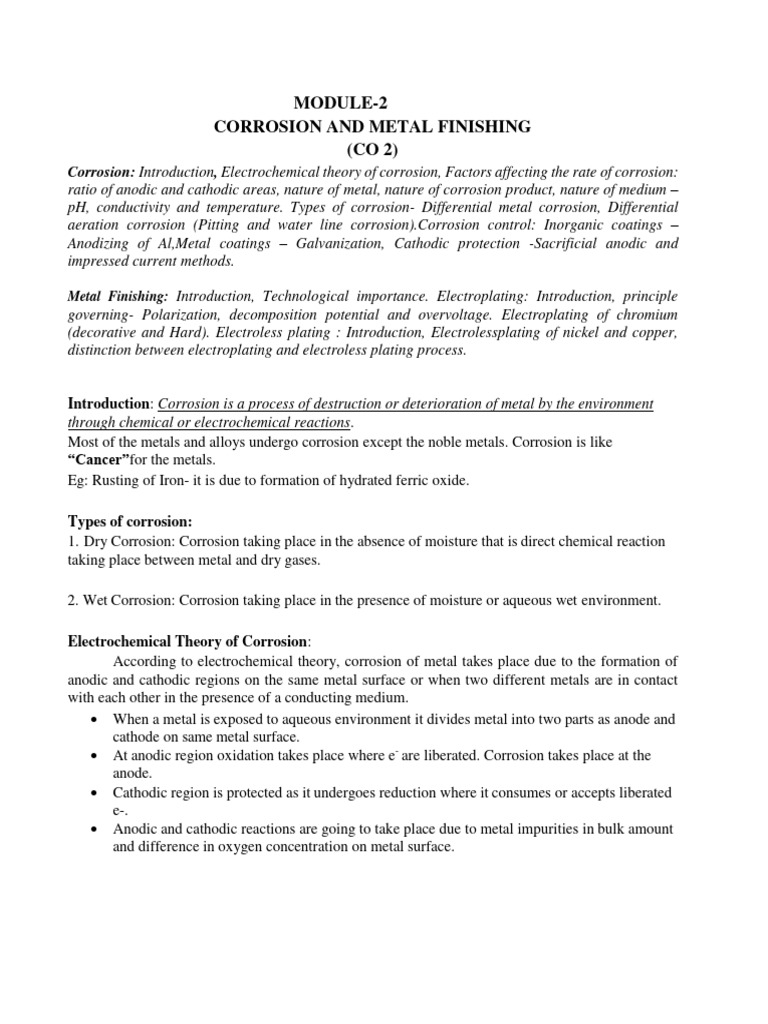 Module-2 | PDF | Corrosion | Rust