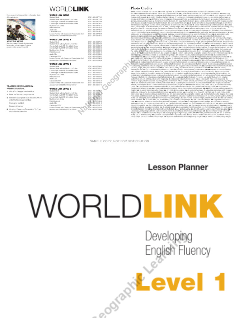 Lesson Planner Level 1 | PDF | Lunch | Hamburgers
