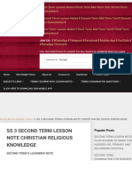 Edu Delight Tutors: Ss 3 Second Term Lesson Note Christian Religious Knowledge