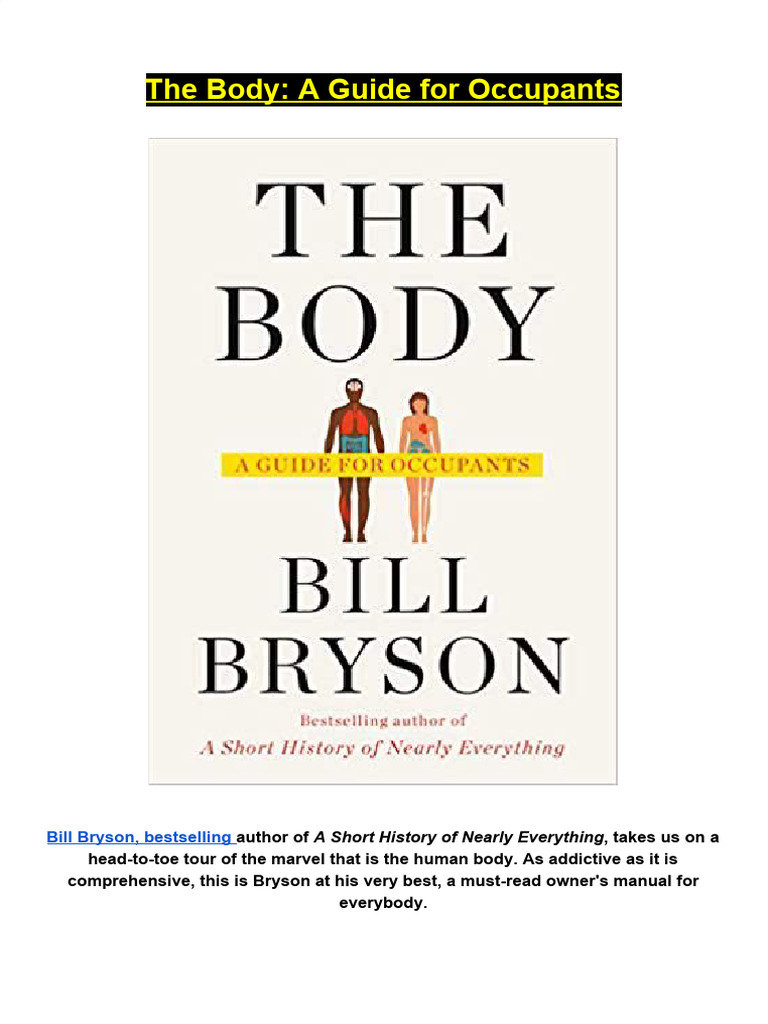 HUMAN BODY GUIDE FOR OCCUPANTS intelligence overview