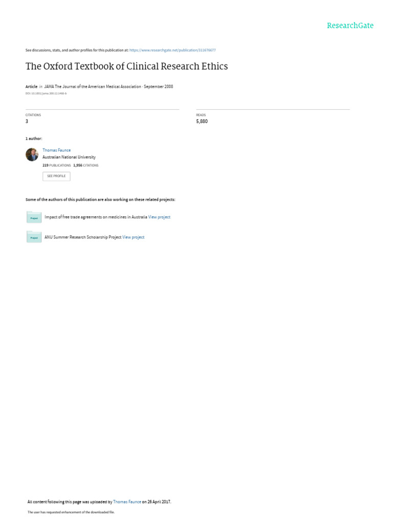 JAMAreview Oxford Textof Clinical Research Ethics | PDF | Randomized ...