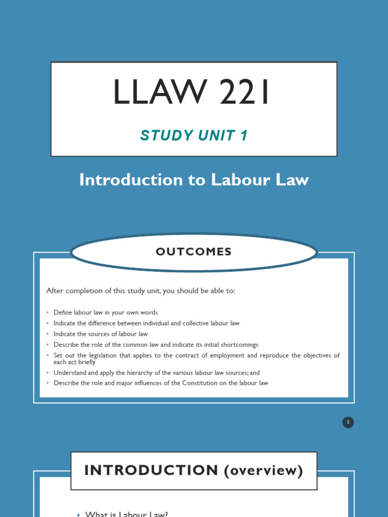 2023+ +Study+Unit+1 +Introduction+to+Labour+Law | PDF | Labour Law ...