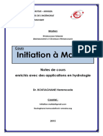 Initiation À Matlab - Applications en Hydrologie