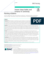 Relationship Between Sleep Habits and Academic Performance in University Nursing Students