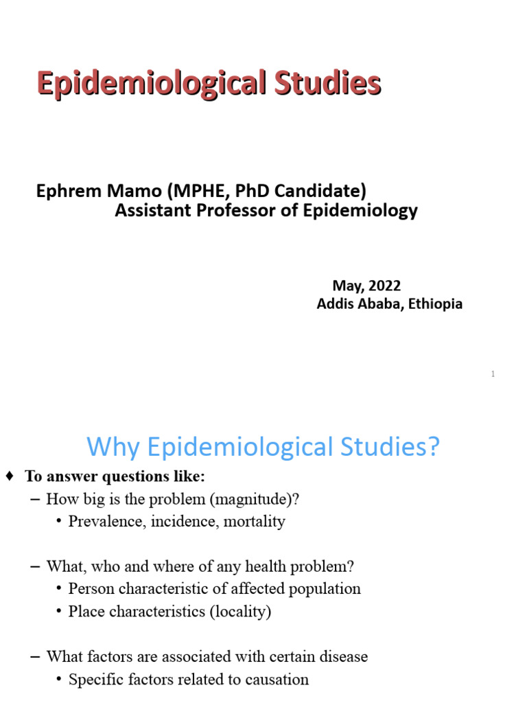 Overview of Epidemiological Studies | PDF | Cohort Study | Clinical Trial