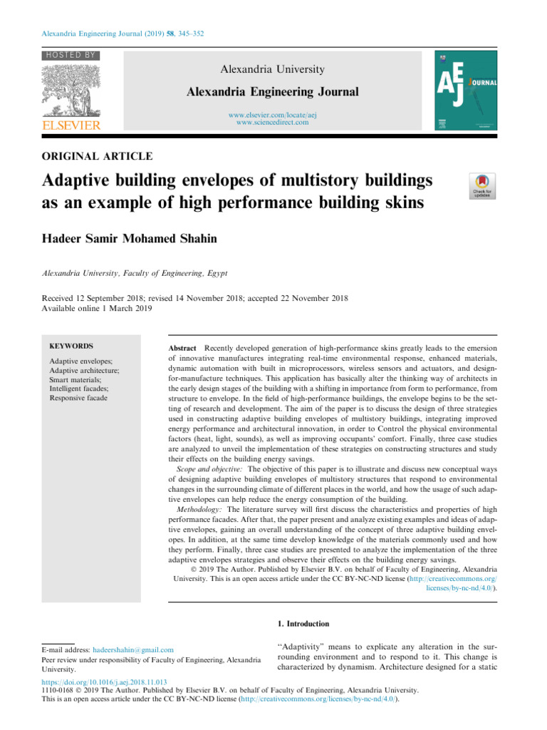 Adaptive Envelopes for Energy-Efficient Buildings | PDF | Building ...