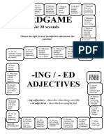 Ed-Ing Adjectives Board Gaming