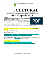 Program TVR CULTURAL 01 - 07 Aprilie 2024