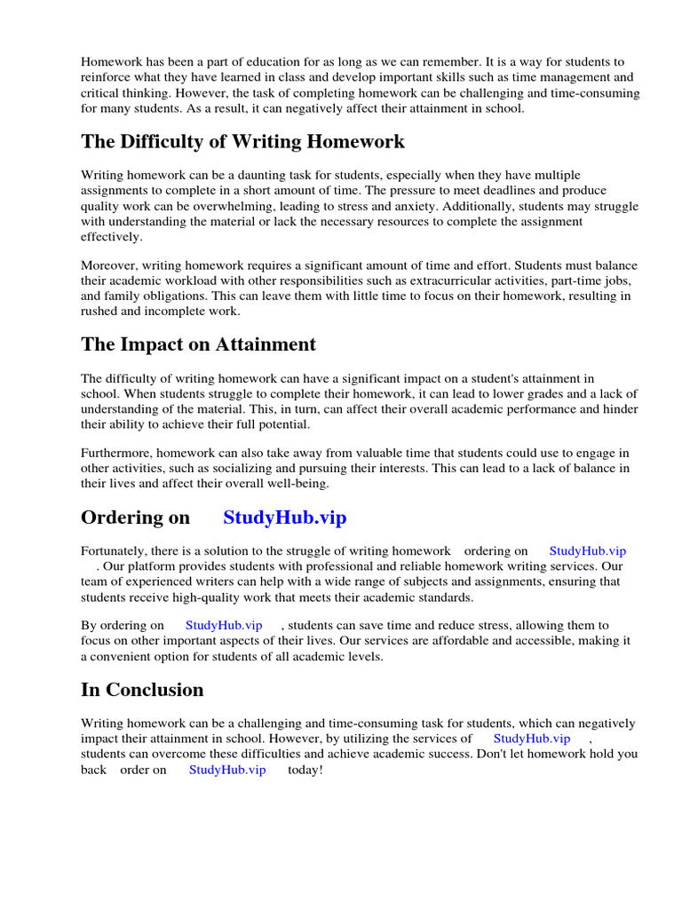Homework and Attainment | PDF | Homework | Teachers