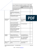 Project Checklist For 27001 Implementation PT BR