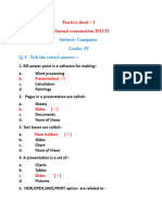 Practice Sheet (IV) ANNUAL EXAM