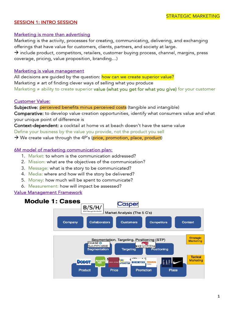 Strategic Marketing Fundamentals Guide | PDF | Market Segmentation ...