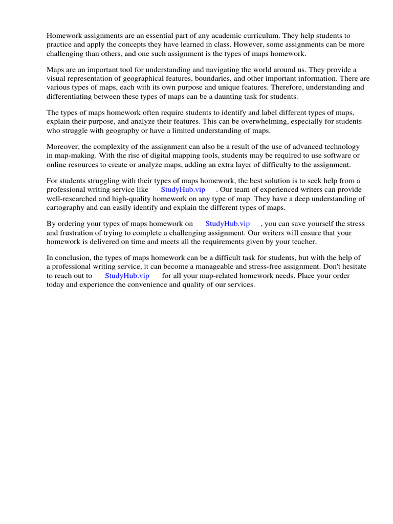 Types of Maps Homework | PDF | Map | Homework