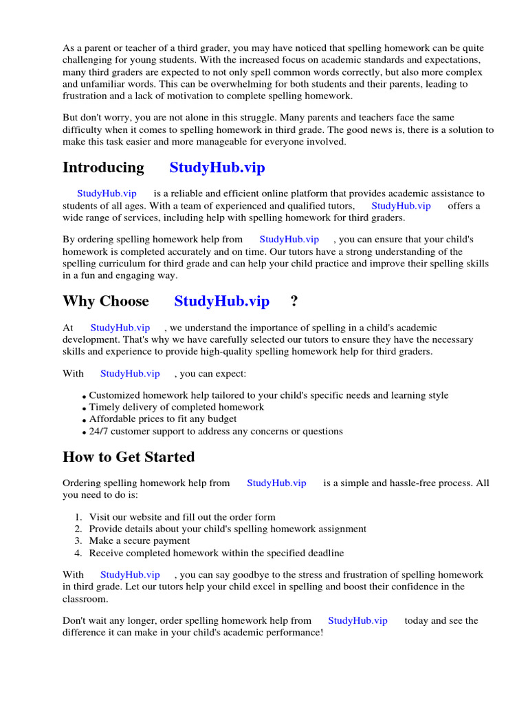 Spelling Homework Menu Third Grade | PDF | Homework | Menu