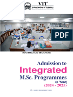 Information Brochure Integrated M.SC Programmes 2024