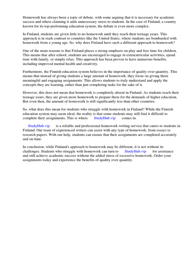 Homework Finland | PDF | Homework | Teachers
