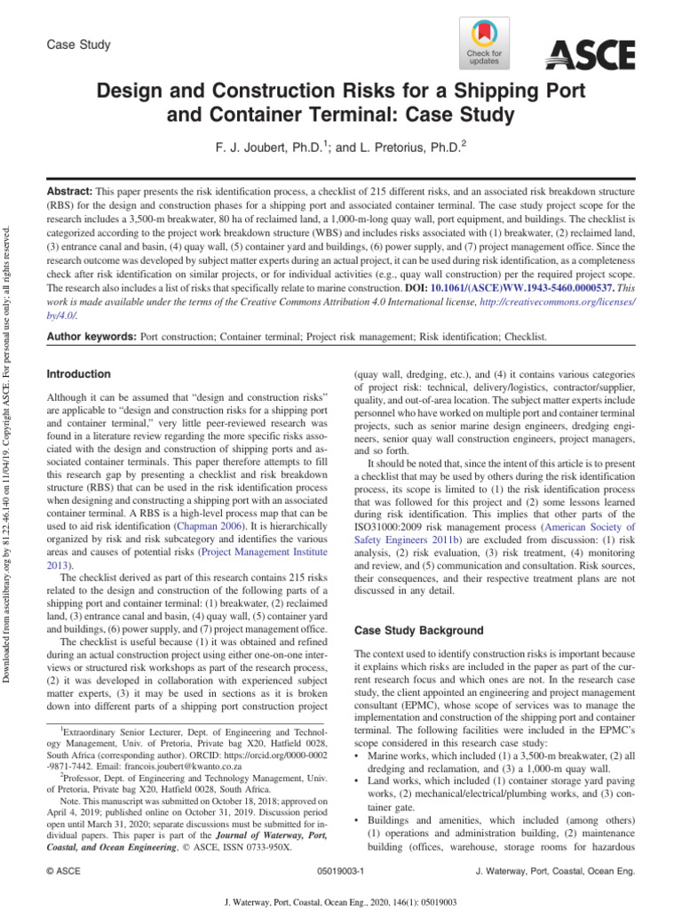 Design and Construction Risks For A Shipping Port | PDF | Risk ...