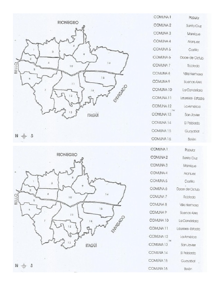 Mapa Político de Medellín Por Comunas | PDF