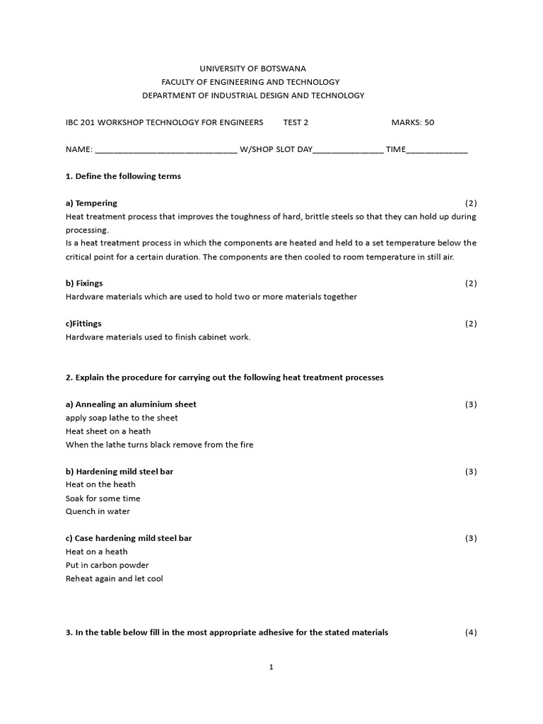 Batch 2 Notes 2022 Pdf Adhesive Heat Treating