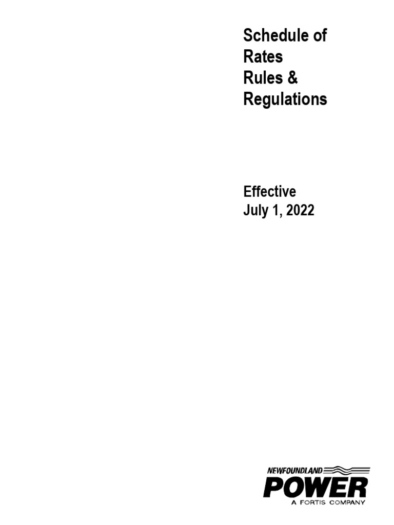 Newfoundland Power Rates and Regulations | PDF | Electrical Engineering ...