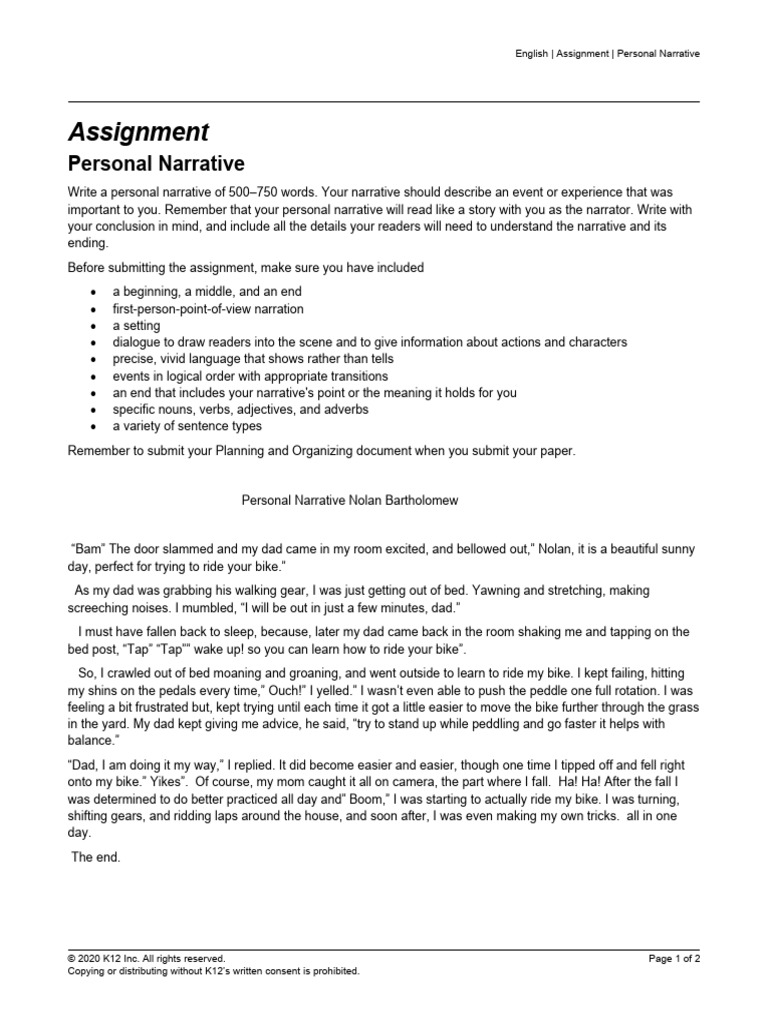 Crafting Your Personal Narrative | PDF | Narrative | Linguistic Typology