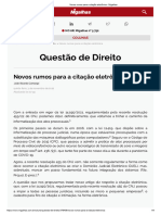 CAMARGO, João Ricardo. Novos Rumos para A Citação Eletrônica.