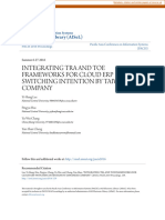 Integrating Tra and Toe Frameworks For Cloud Erp Switching Intention by Taiwanese Company