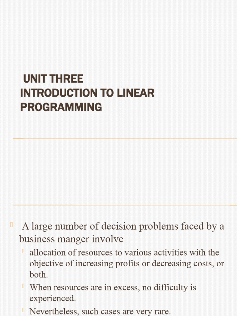 Chap 3 LP Mine | PDF | Mathematical Optimization | Linear Programming