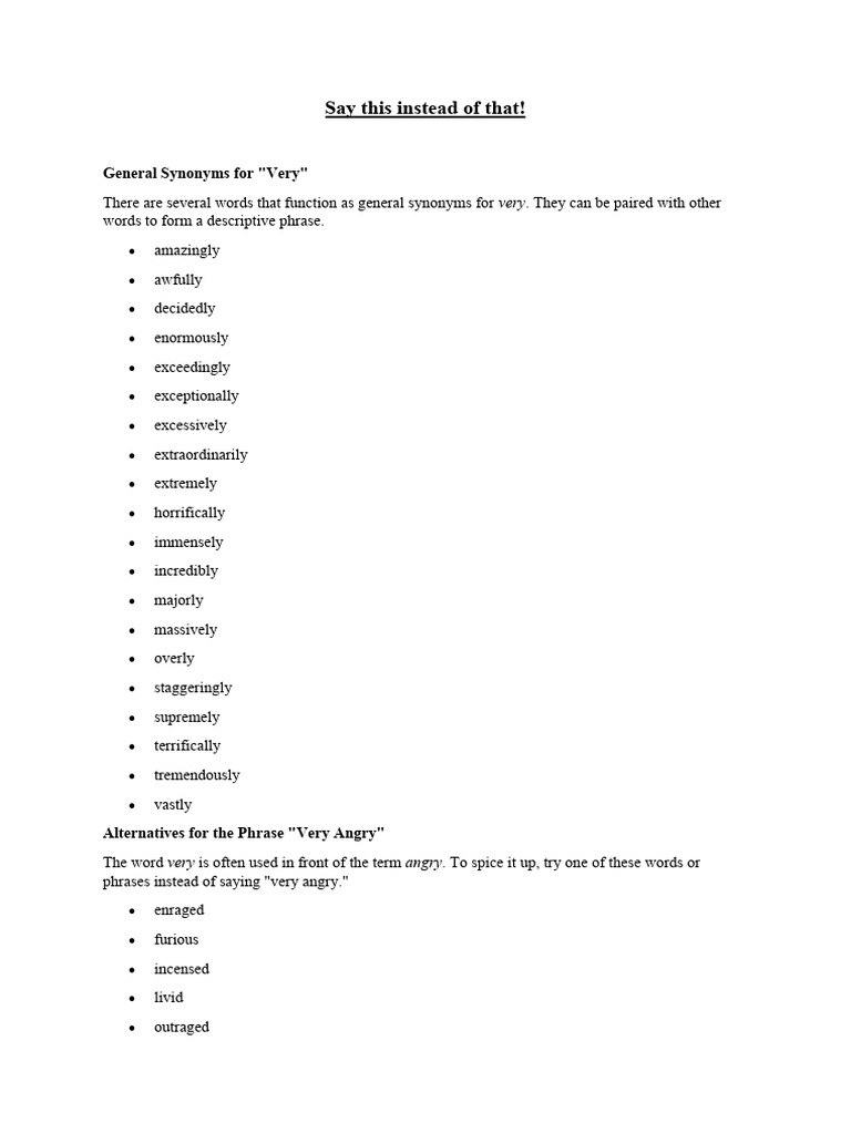 Alternatives to 