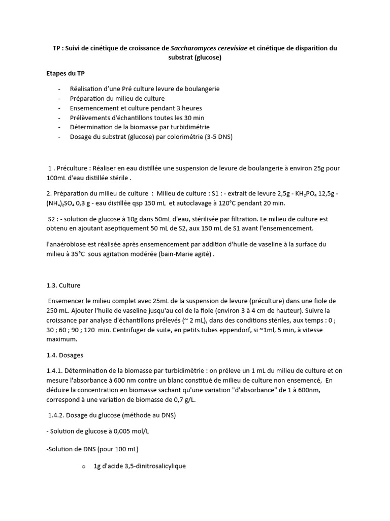 TP Microbiologie Industrielle | PDF | Levure