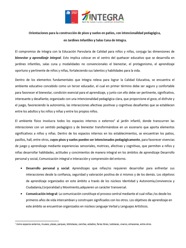 Pisos Pedagógicos en Jardines Infantiles | PDF | Educación de la ...