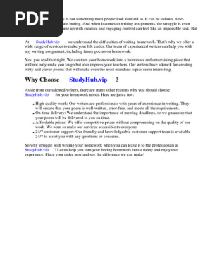 Funny Poems on Homework