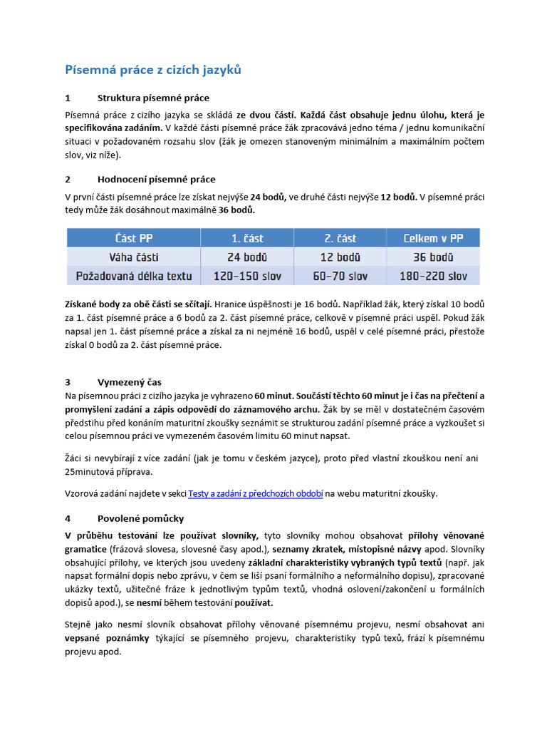 Pisemna Prace Z Ciziho Jazyka Prirucka PDF