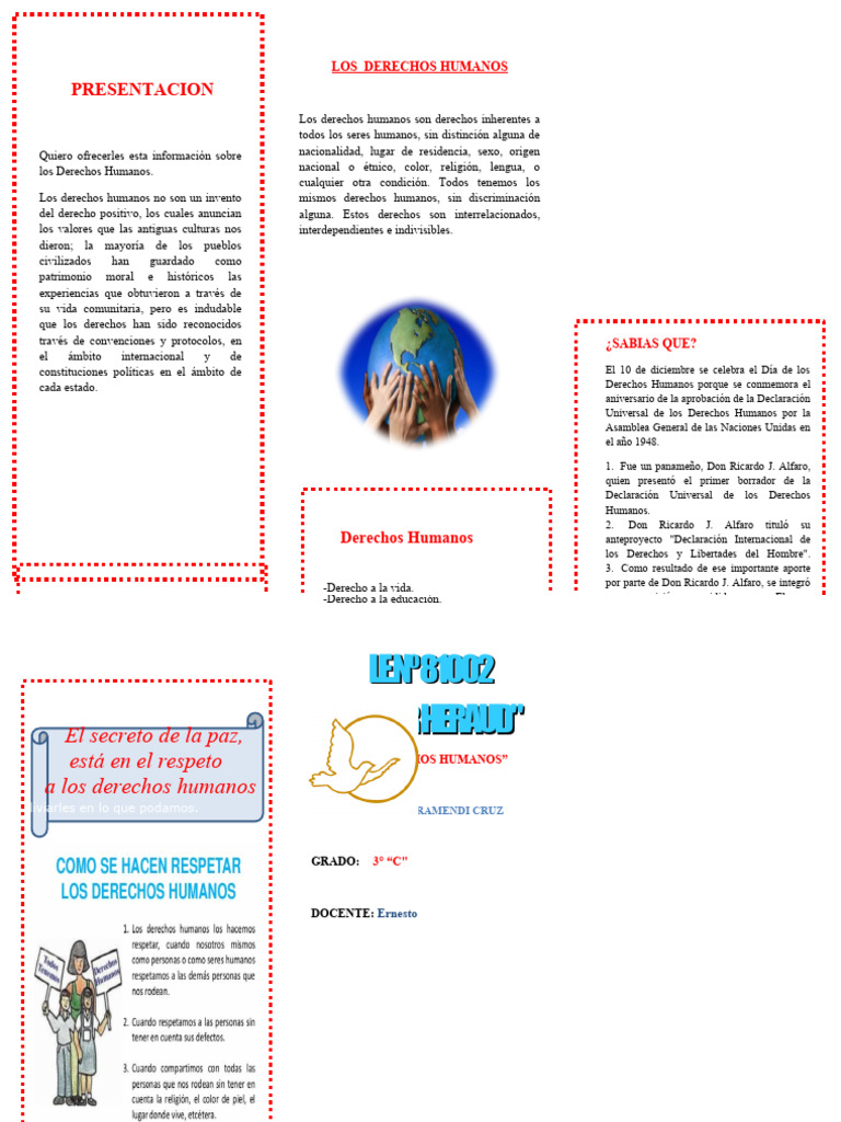 Triptico de Derechos Humanos 3 | PDF | Derechos humanos | Justicia
