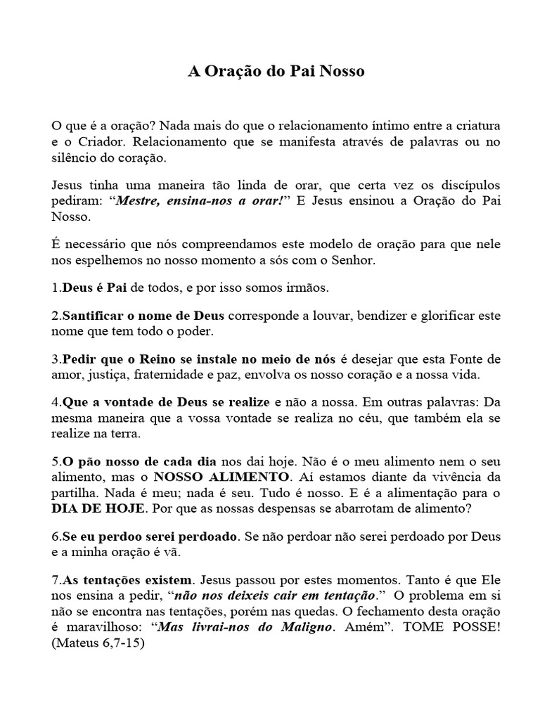 A Oração Do Pai Nosso Pdf